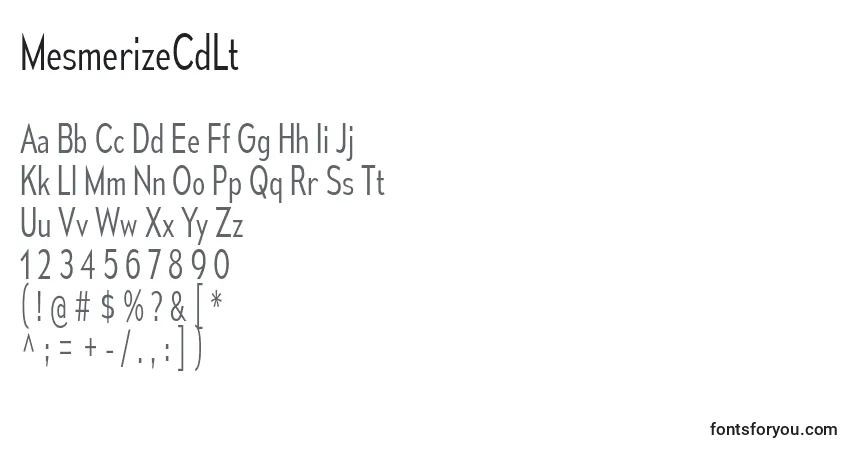 Шрифт MesmerizeCdLt – алфавит, цифры, специальные символы