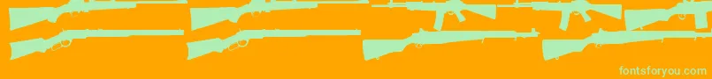 Шрифт RifleBatsTfb – зелёные шрифты на оранжевом фоне