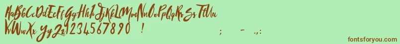 SandyliteRegular Font – Brown Fonts on Green Background