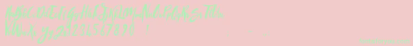 SandyliteRegular Font – Green Fonts on Pink Background