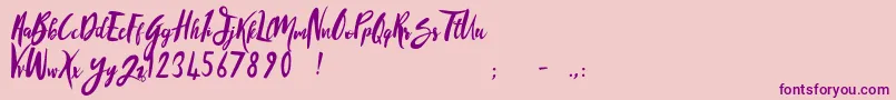 SandyliteRegular-Schriftart – Violette Schriften auf rosa Hintergrund