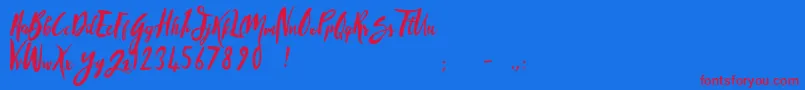 SandyliteRegular Font – Red Fonts on Blue Background