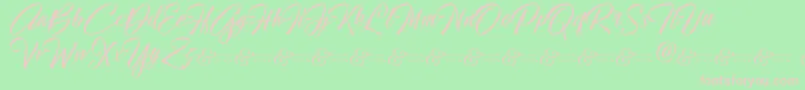 HallelujahDemo Font – Pink Fonts on Green Background