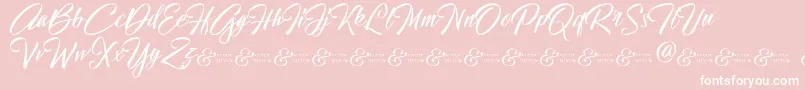 HallelujahDemo-Schriftart – Weiße Schriften auf rosa Hintergrund