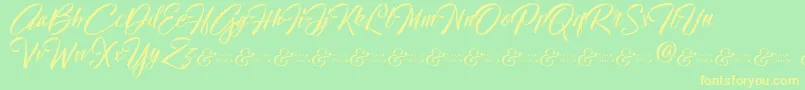 HallelujahDemo Font – Yellow Fonts on Green Background