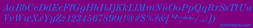 MadeiraItalic Font – Blue Fonts on Purple Background