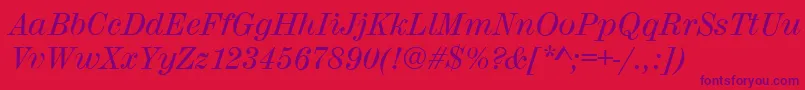 MadeiraItalic Font – Purple Fonts on Red Background