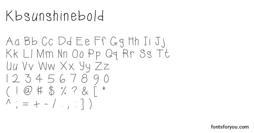 Шрифт Kbsunshinebold – алфавит, цифры, специальные символы