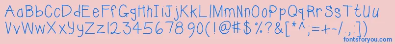 Kbsunshinebold Font – Blue Fonts on Pink Background