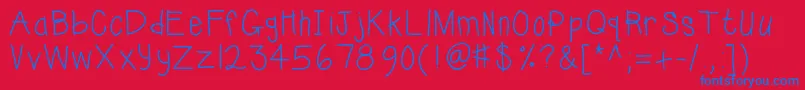 Kbsunshinebold Font – Blue Fonts on Red Background