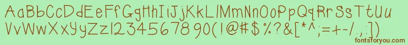Kbsunshinebold Font – Brown Fonts on Green Background