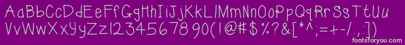 Kbsunshinebold Font – Green Fonts on Purple Background