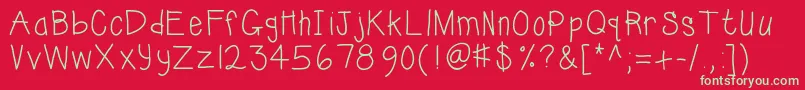 Kbsunshinebold Font – Green Fonts on Red Background