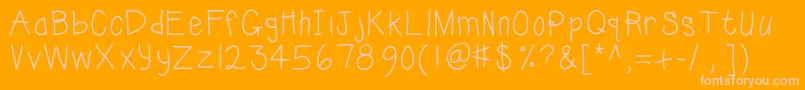 Kbsunshinebold-fontti – vaaleanpunaiset fontit oranssilla taustalla