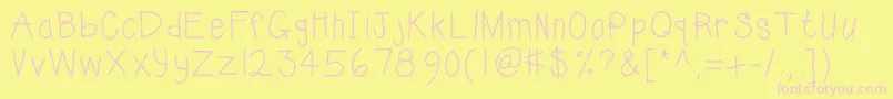 Kbsunshinebold Font – Pink Fonts on Yellow Background