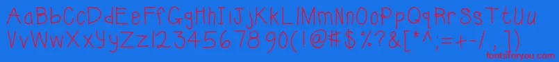 Kbsunshinebold Font – Red Fonts on Blue Background