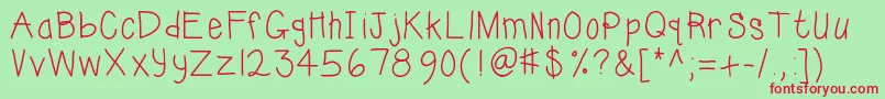 Kbsunshinebold-fontti – punaiset fontit vihreällä taustalla