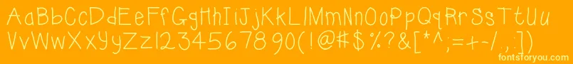Czcionka Kbsunshinebold – żółte czcionki na pomarańczowym tle
