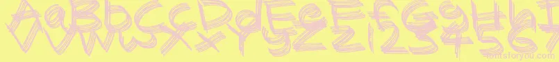 Sandscrape Font – Pink Fonts on Yellow Background