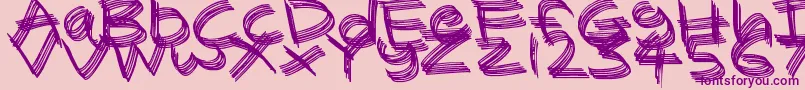 Sandscrape Font – Purple Fonts on Pink Background