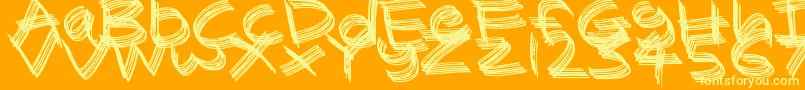 Sandscrape Font – Yellow Fonts on Orange Background