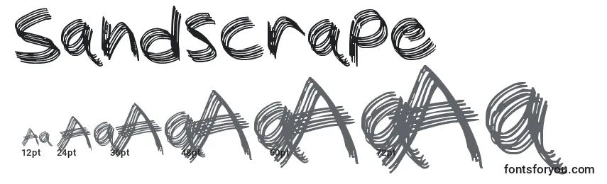 Размеры шрифта Sandscrape