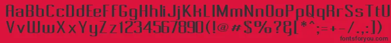 フォントPecot – 赤い背景に黒い文字