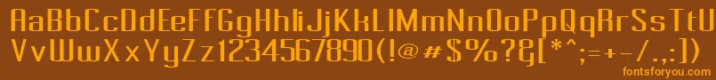 Pecot Font – Orange Fonts on Brown Background