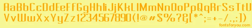 Шрифт Pecot – оранжевые шрифты на жёлтом фоне