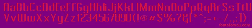 フォントPecot – 紫の背景に赤い文字