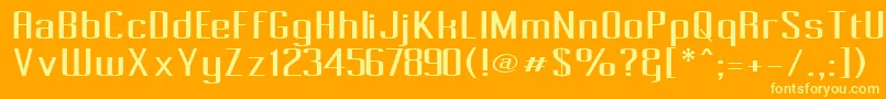 Weitere Informationen zur Pecot-Schriftart Pecot-Schriftart – Gelbe Schriften auf orangefarbenem Hintergrund
