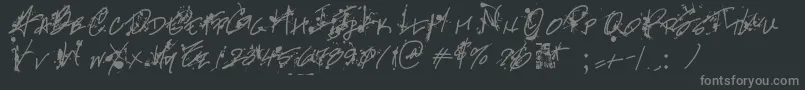 ProMuseHand Font – Gray Fonts on Black Background