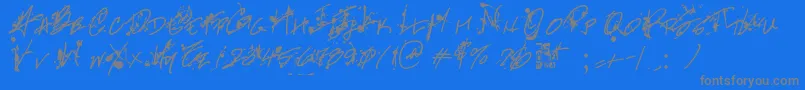 ProMuseHand Font – Gray Fonts on Blue Background