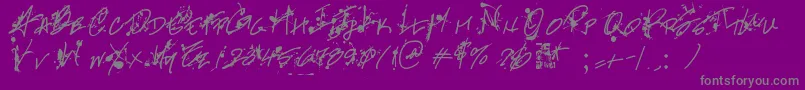 ProMuseHand Font – Gray Fonts on Purple Background