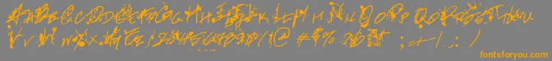 ProMuseHand Font – Orange Fonts on Gray Background