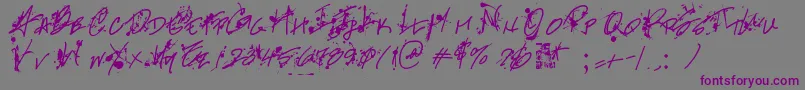 ProMuseHand-Schriftart – Violette Schriften auf grauem Hintergrund