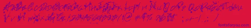ProMuseHand Font – Purple Fonts on Red Background
