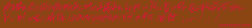 ProMuseHand Font – Red Fonts on Brown Background