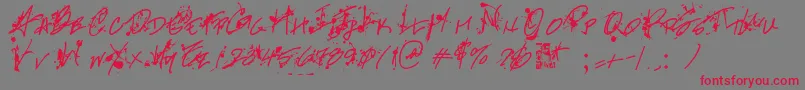 ProMuseHand Font – Red Fonts on Gray Background