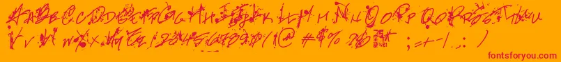 ProMuseHand Font – Red Fonts on Orange Background