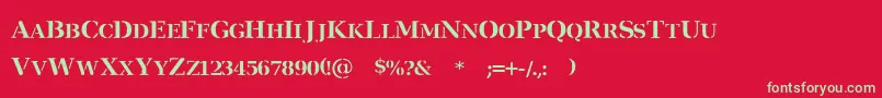フォントVerArmy – 赤い背景に緑の文字