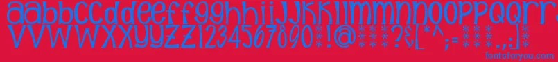 SunshinePoppy Font – Blue Fonts on Red Background