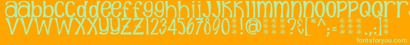 SunshinePoppy Font – Green Fonts on Orange Background