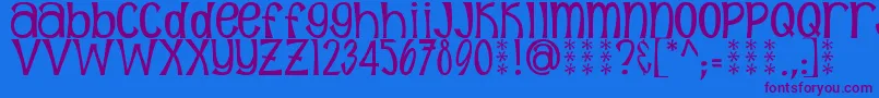 SunshinePoppy Font – Purple Fonts on Blue Background