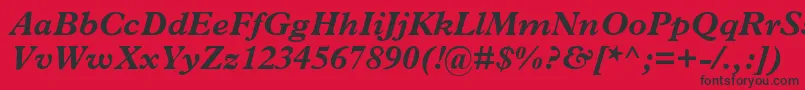 MplantinBolditalic Font – Black Fonts on Red Background