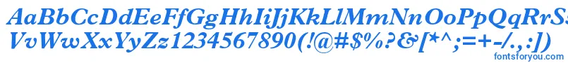 フォントMplantinBolditalic – 白い背景に青い文字