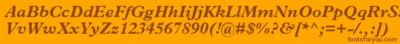 Шрифт MplantinBolditalic – коричневые шрифты на оранжевом фоне