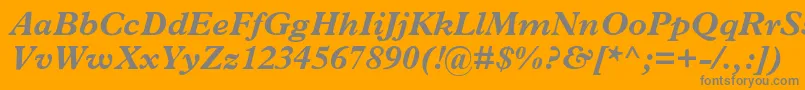 フォントMplantinBolditalic – オレンジの背景に灰色の文字