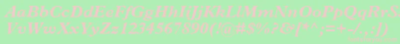 MplantinBolditalic Font – Pink Fonts on Green Background