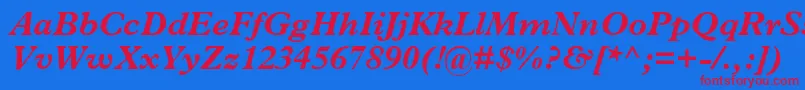 Więcej informacji o czcionce MplantinBolditalic Czcionka MplantinBolditalic – czerwone czcionki na niebieskim tle